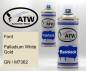 Preview: Ford, Palladium White Gold, GN / M7362: 400ml Sprühdose + 400ml Klarlack - Set, von ATW Autoteile West.